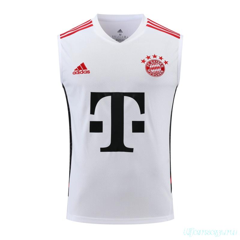 23-24 Bayern Munich White Black Vest Jersey+Shorts