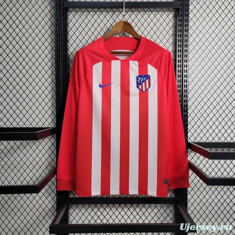 23-24 Atletico Madrid Home Long Sleeve Jersey