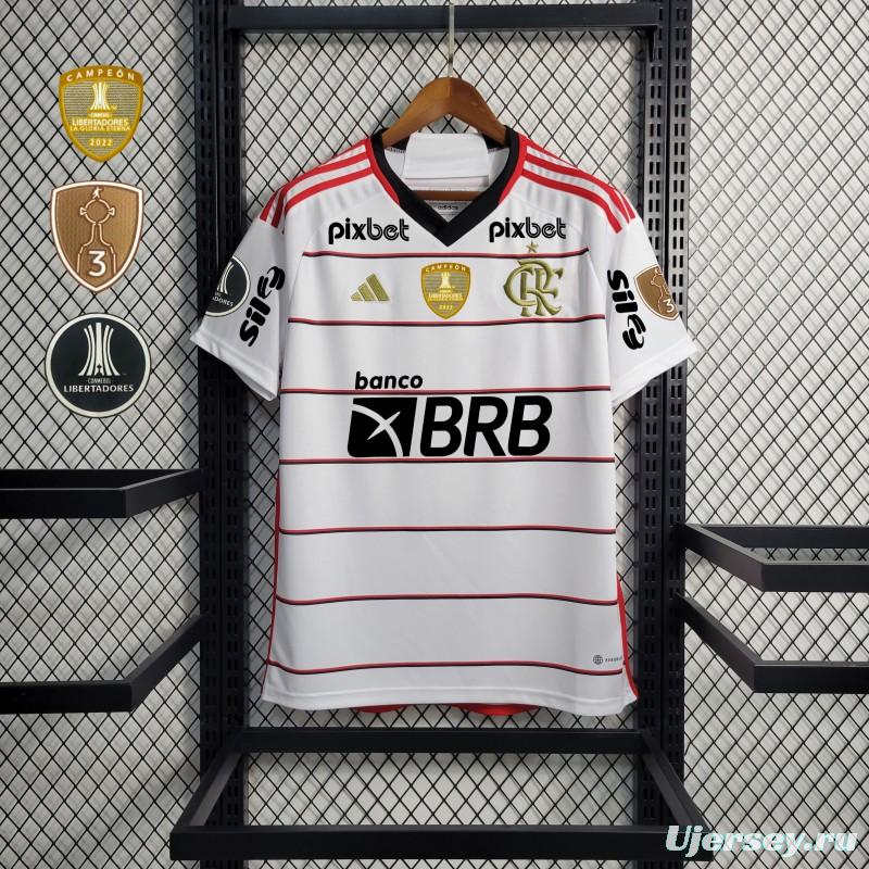 23/24 Flamengo Away Jersey With All Sponsors+Patches