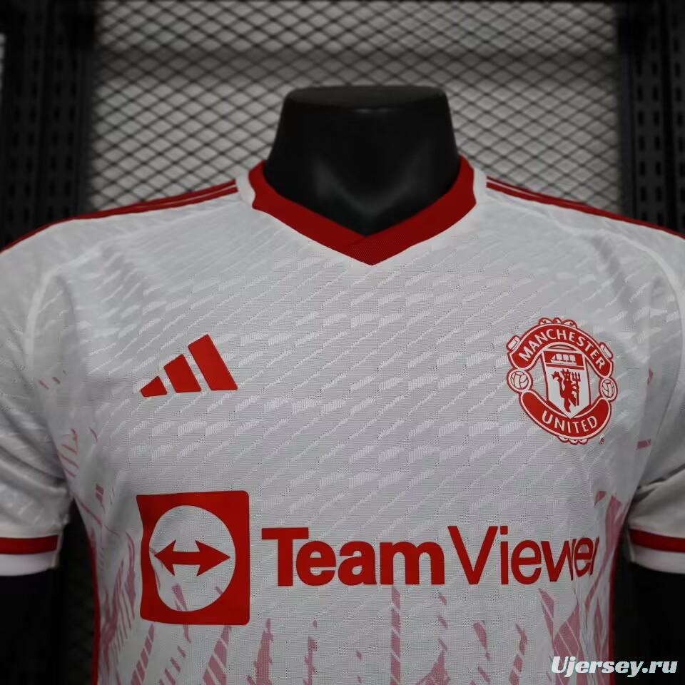 Player Version 23/24 Manchester United Away White Jersey