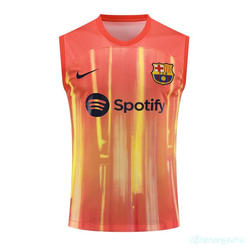 23-24  Barcelona Orange Vest Jersey+Shorts