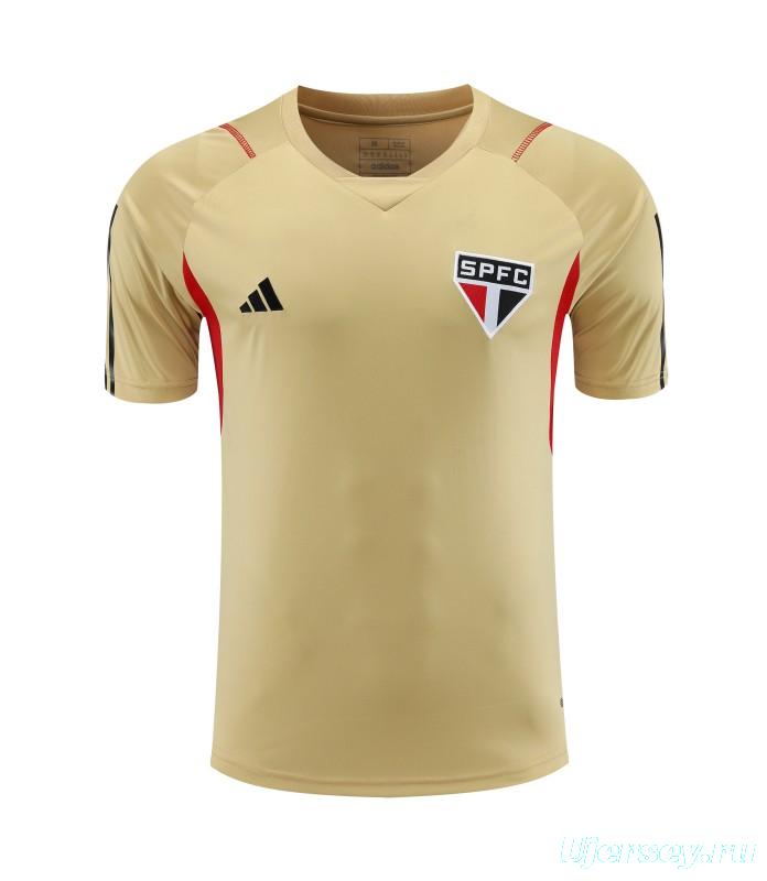 23-24 Sao Paulo Beige Short Sleeve Jersey+Shorts