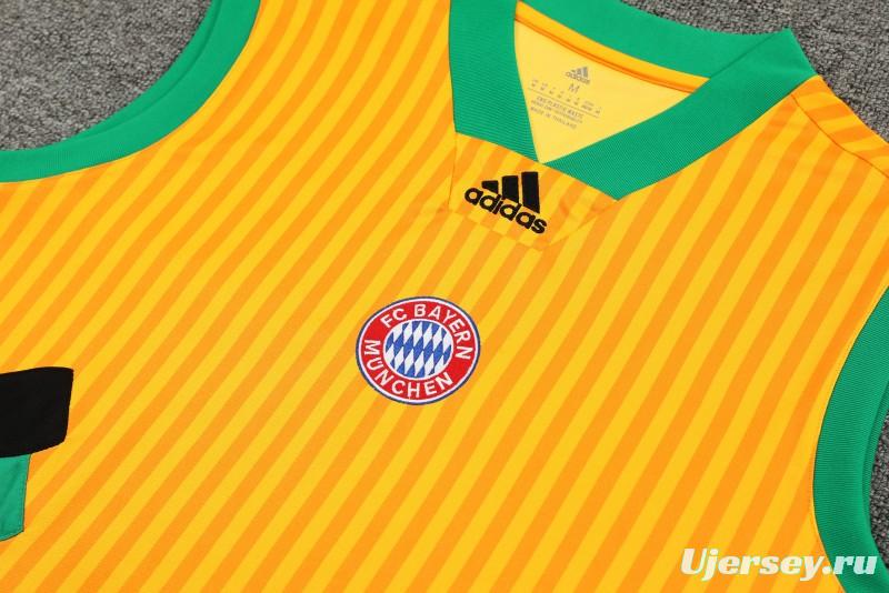 23-24 Bayern Munich Yellow Remake Icon Vest Jersey+Shorts