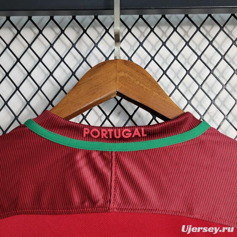 Retro 2016  Portugal Home Long Sleeve Jersey