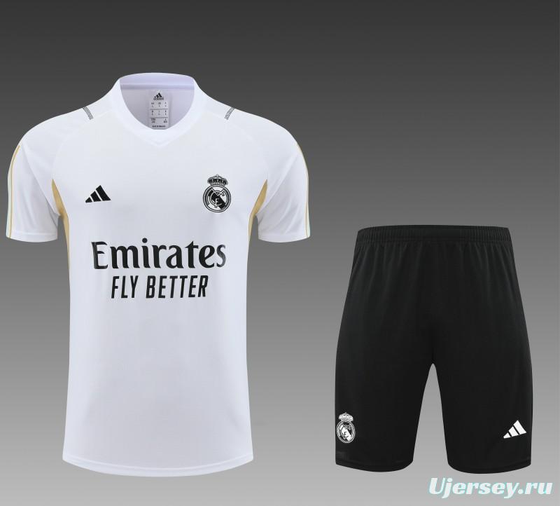 23 24 Real Madrid White Short Sleeve+Shorts