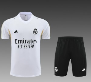 23 24 Real Madrid White Short Sleeve+Shorts