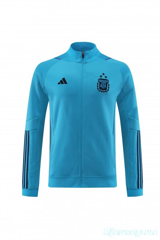 2023 Argentina Blue Full Zipper Jacket +Pants