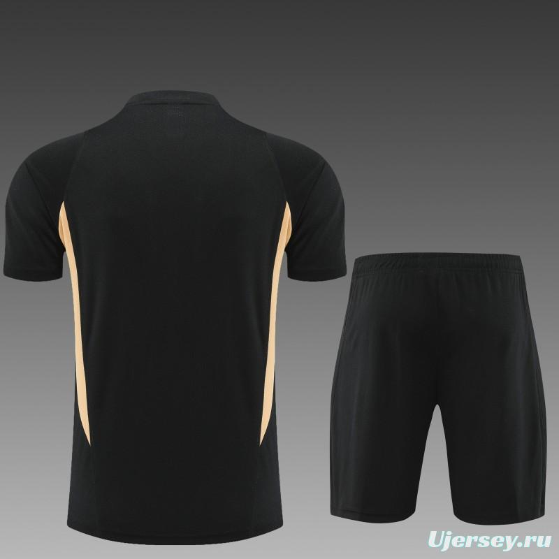 23 24 Real Madrid Black Short Sleeve+Shorts