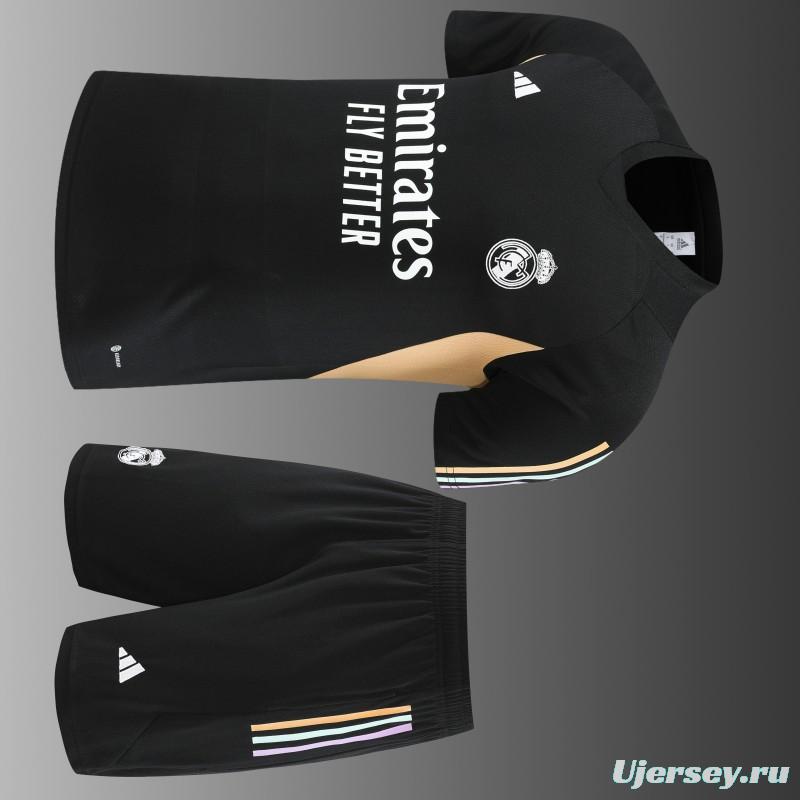 23 24 Real Madrid Black Short Sleeve+Shorts