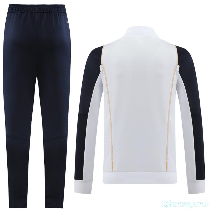 23/24 Real Madrid White/Navy Full Zipper +Pants