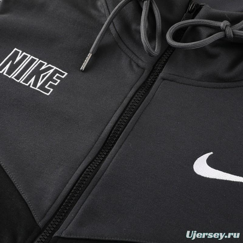 23/24 NIKE Black/Grey Full Zipper Hooide Jacket+Pants