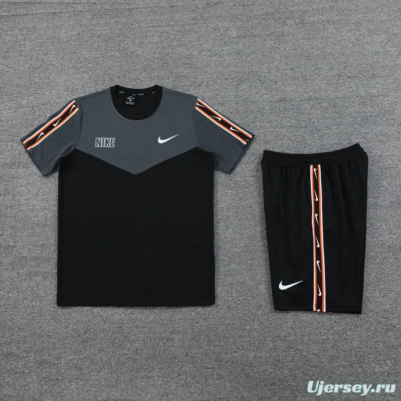 23/24 NIKE Black/Grey Short Sleeve Jersey+Pants