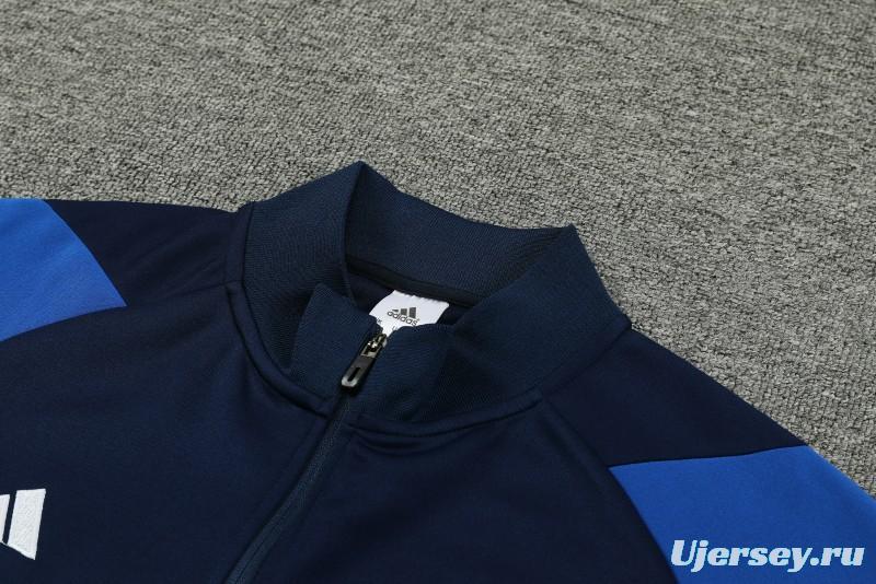 23/24 Adidas Black Blue Full Zipper Jacket+Pants
