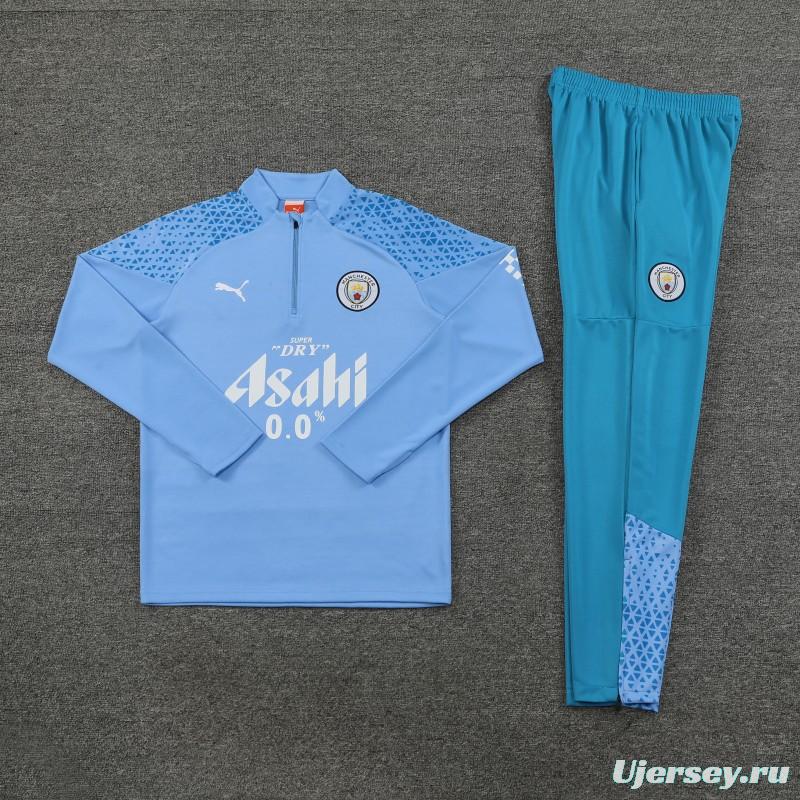 23/24 Manchester City Blue Half Zipper Jacket+ Pants