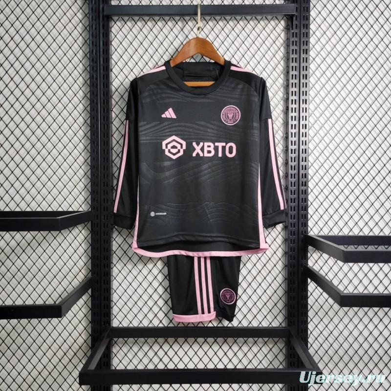 23/24 Kids Inter Miami Away Black Long Sleeve Jersey