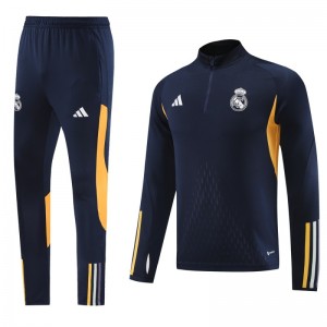 23/24 Real Madrid Navy Half Zipper Jacket+Pants