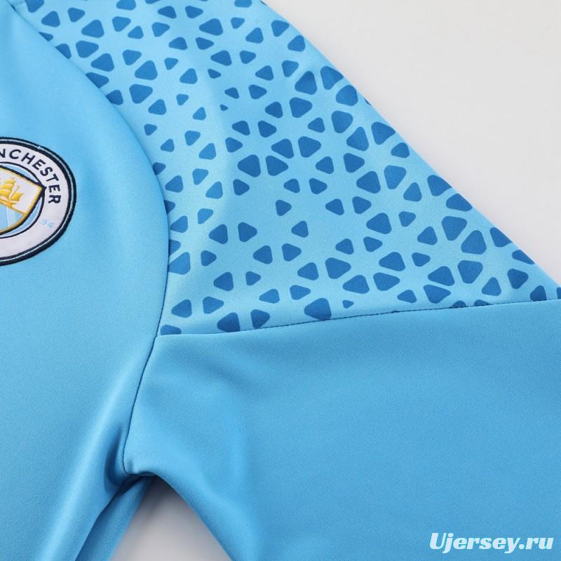 23/24 Manchester City Blue Half Zipper Jacket+Pants