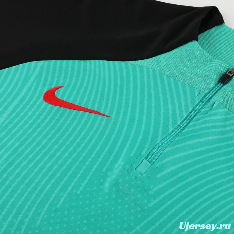 2024 Nike Green/Black Half Zipper Jacket+Pants