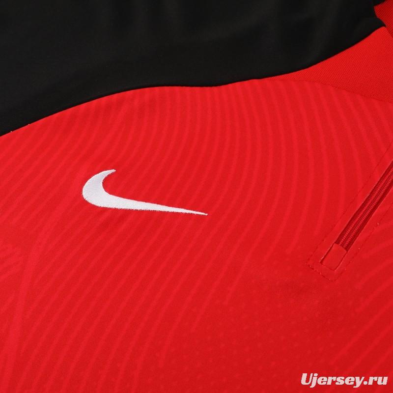 2024 Nike Red/Black Half Zipper Jacket+Pants