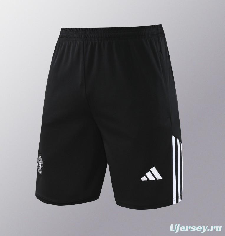 24/25 Manchester United Black Short Sleeve Jeresy+Shorts