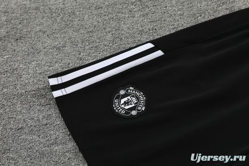 24/25 Manchester United Black Short Sleeve Jeresy+Shorts