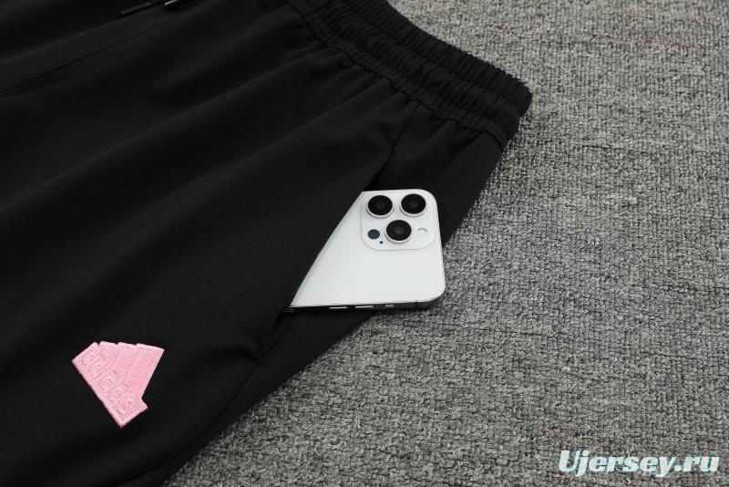 23/24 Inter Miami Black/Pink Cotton Short Sleeve Jersey+Shorts