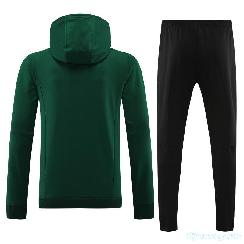 2024 Algeria Green Hoodie  Full Zipper Hoodie Jacket+Pants