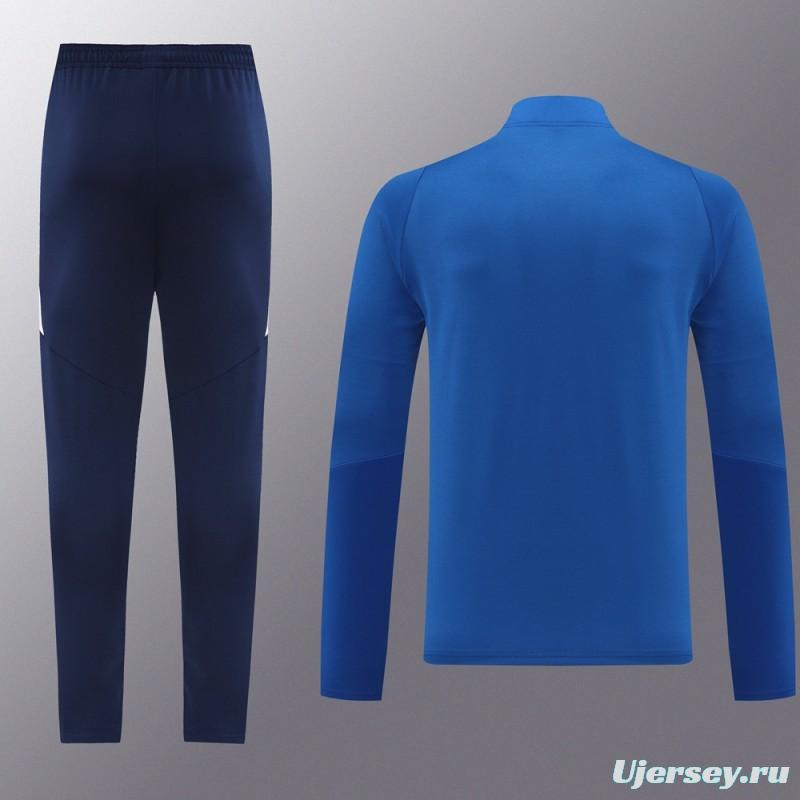 2024 Adidas Blue Half Zipper Jacket+Pants