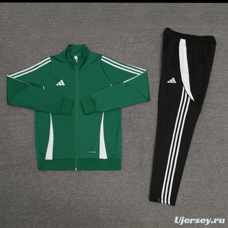 2024 Adidas Green/White Full Zipper Jacket+Pants