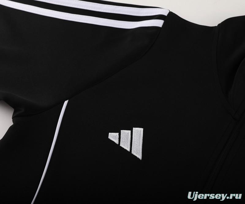 2024 Adidas Black/White Full Zipper Jacket+Pants