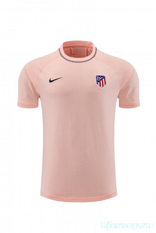 23/24 Atletico Madrid Pink Cotton Short Sleeve Jersey+Shorts