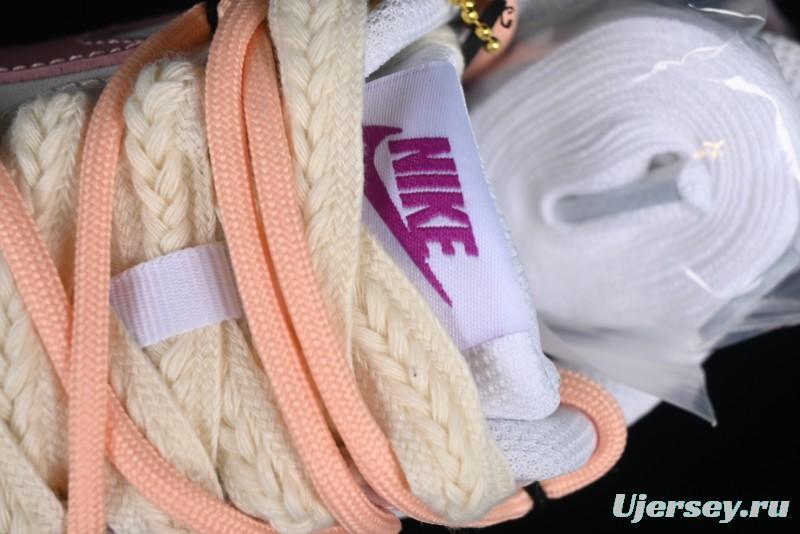 Nike Court Borough Low-Top Slip-Resistant Skate Shoes with Custom Rose Pink Hand-Painted Design - DQ5979-100