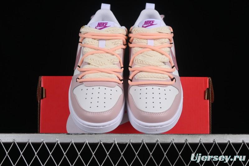 Nike Court Borough Low-Top Slip-Resistant Skate Shoes with Custom Rose Pink Hand-Painted Design - DQ5979-100