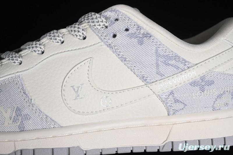 Nike SB Dunk Low LV Collaboration - Tie-Dye Denim Glow in the Dark Anniversary Custom Low-Top Casual Sneakers - FC1688-192