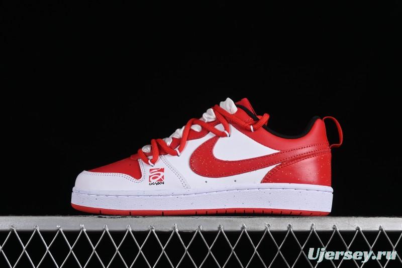 Nike Court Borough Low-Top Casual Sneakers with Dragon Emblem and Splatter Ink Vibe Style - DV5456-600