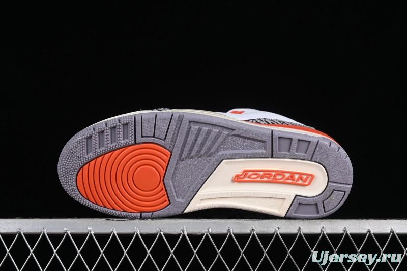 Nike Air Jordan 3 Retro Sneakers in White and Peach Orange - CK9246-121