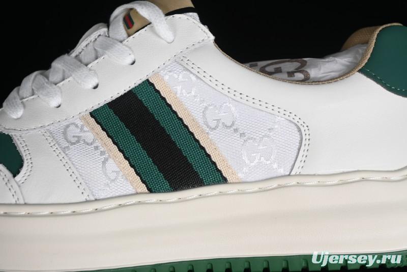 Gucci Chunky B Screener GG Sneakers Retro Style with Classic GG Canvas and Leather Trim - 9Y9209666