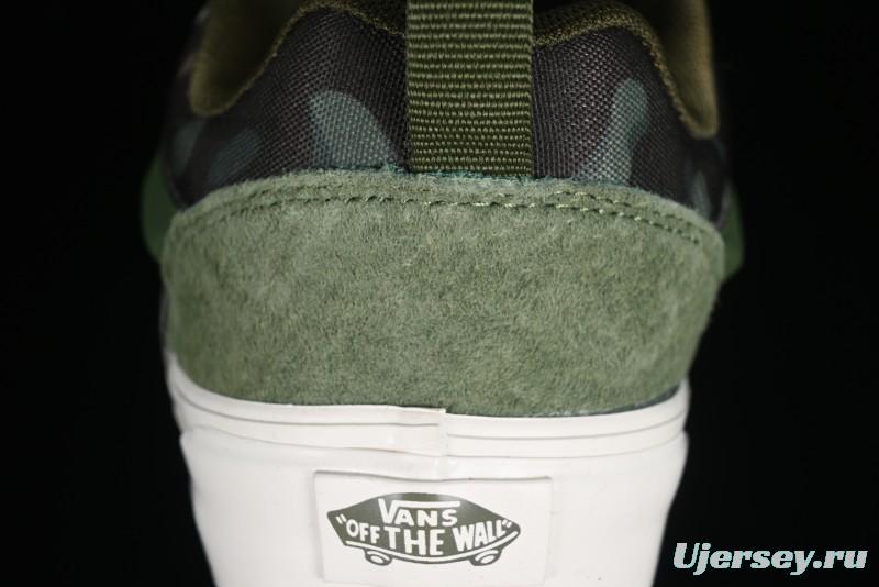 Vans Classics Knu Skool Camo Army Green Chunky Tongue Platform Sneakers - VN0007QC0WD