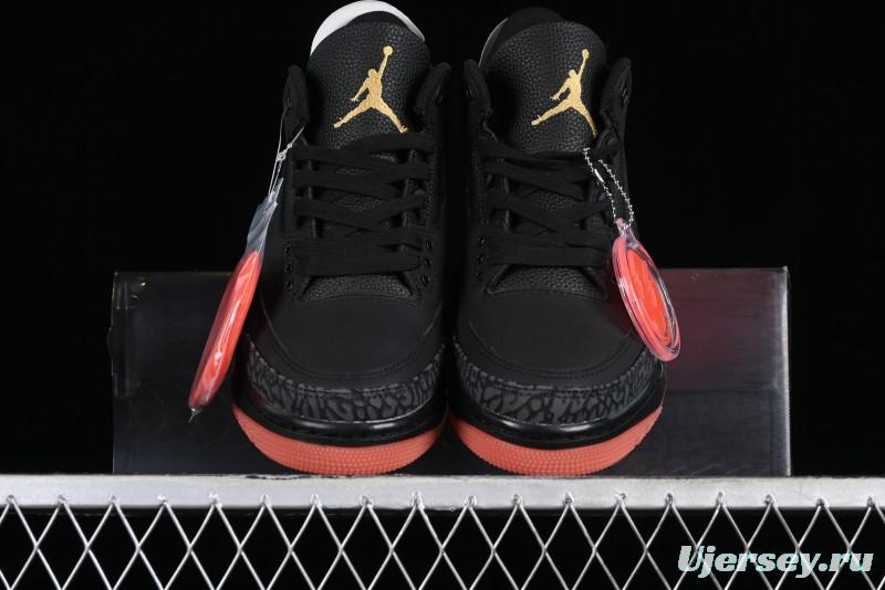 Nike Air Jordan 3 Retro "Rio" Collaboration Sneakers with Gradient Heel and J Balvin Logo - FN0344-001