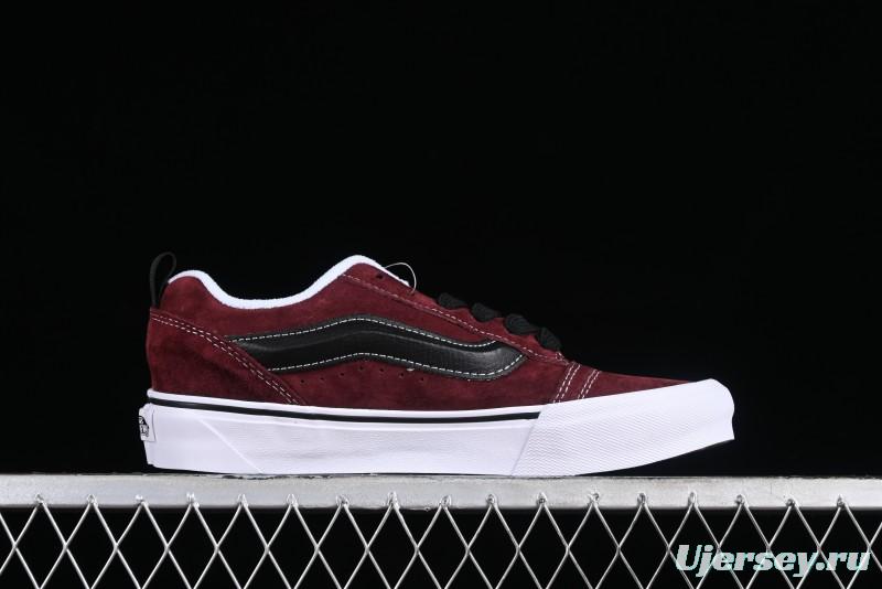 Vans Classics Knu Skool Chunky Tongue Retro Sneakers in Wine Red - VN0009QC02Y