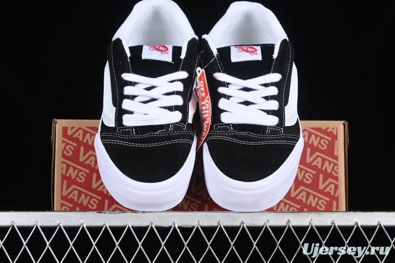 Vans Classics Knu Skool Coca-Cola Collaboration Black White Embroidery Chunky Tongue Sneakers - VN0009QC6BTI