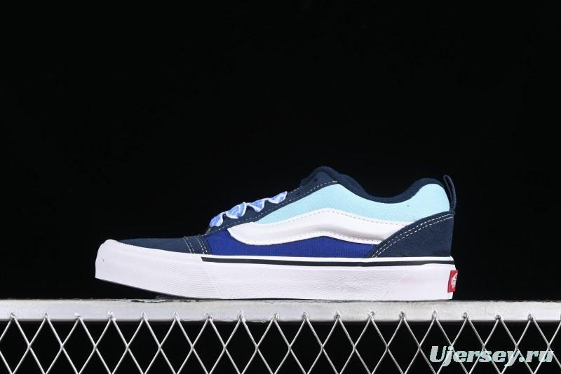 Vans Classics Knu Skool Patchwork Letter Lace-Up Chunky Tongue Platform Sneakers - VN0009QCBLK