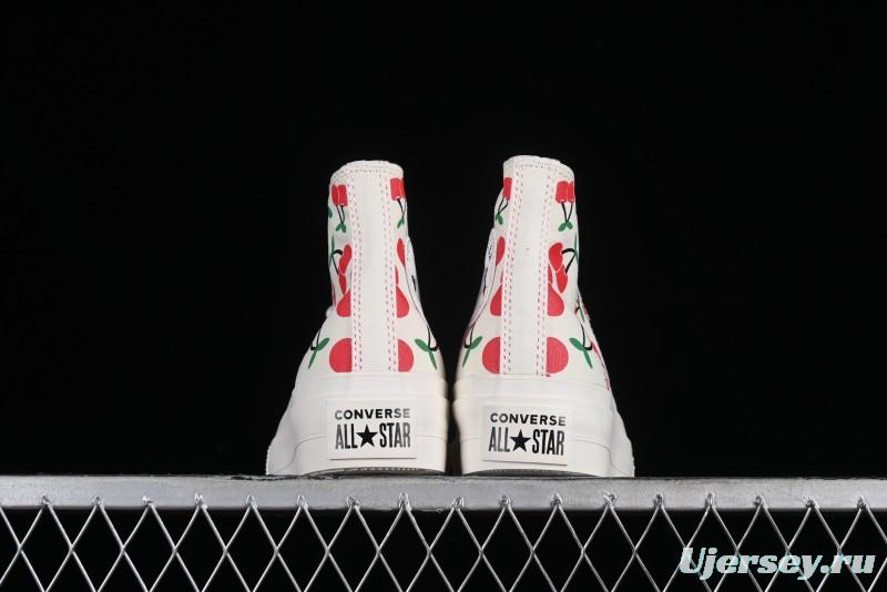 Converse Chuck 1970s Official Cherry Embroidery Platform Vulcanized Canvas Sneakers - A08096C