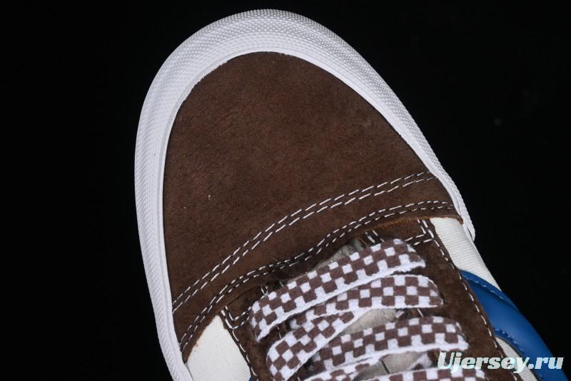 Vans Classics Knu Skool White Blue Brown Colorblock Chunky Tongue Skate Shoes - VN0009QCDMV