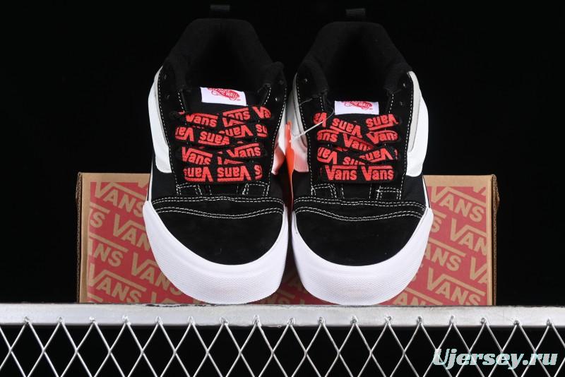 Vans Classics Knu Skool Patchwork Letter Lace-Up Chunky Tongue Platform Sneakers - VN0009QCBLK