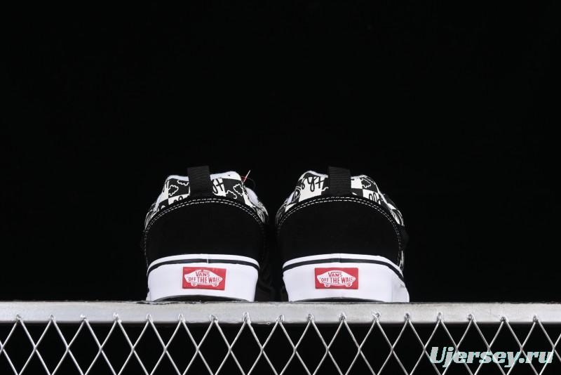 Vans Classics Knu Skool Checkerboard Graffiti Chunky Tongue Skate Shoes - VN0009QC6BT