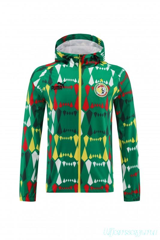 2024 Senegal Green Hoodie Full Zipper Jacket +Long Pants