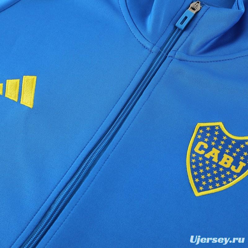 24/25 Boca Juniors Blue Hoodie Full Zipper Jacket +Long Pants