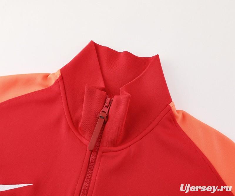 24/25 Nike Orange/Red Full Zipper Jacket +Long Pants