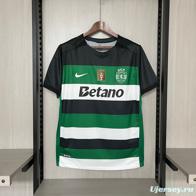 24/25 Sporting Lisbon Home Jersey With Campeões Printing